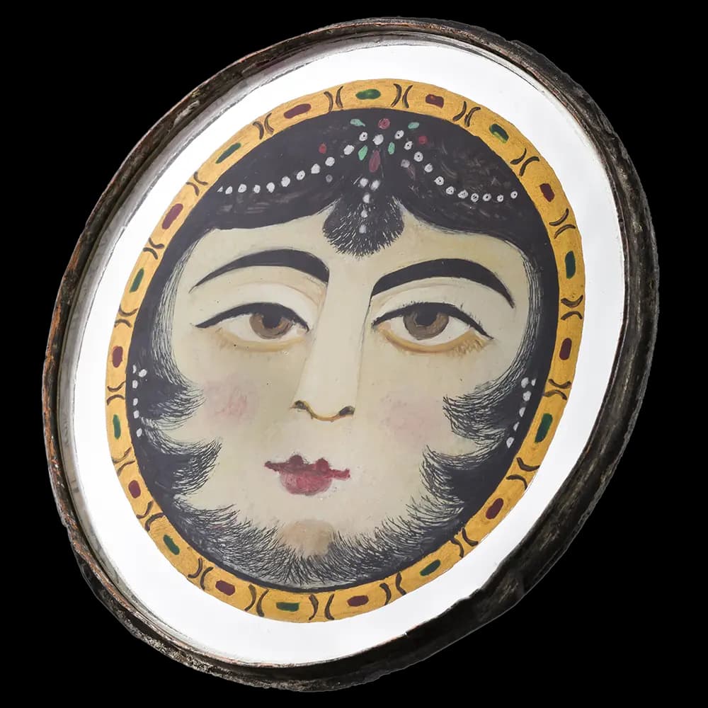 Persian Engraving & Glass Painting Mirror